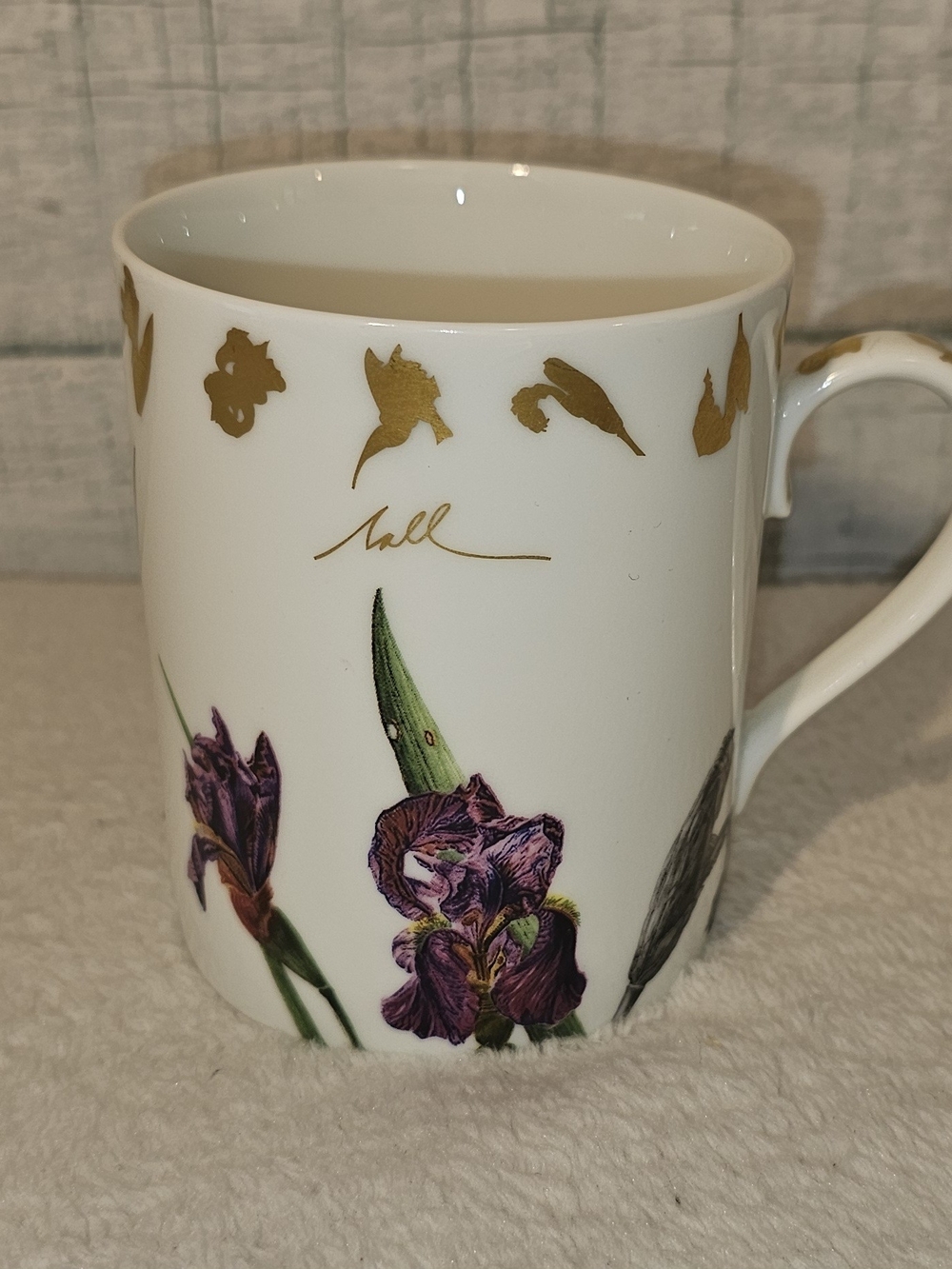 Haviland Nall IRIS Porcelain Mug with Purple Floral and Gold Trim